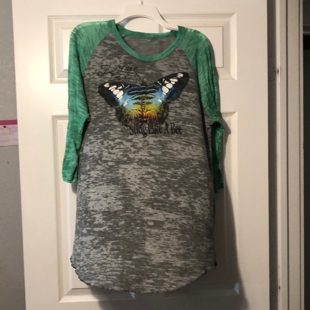 Jersey T-shirt Grey with Green Sleeves